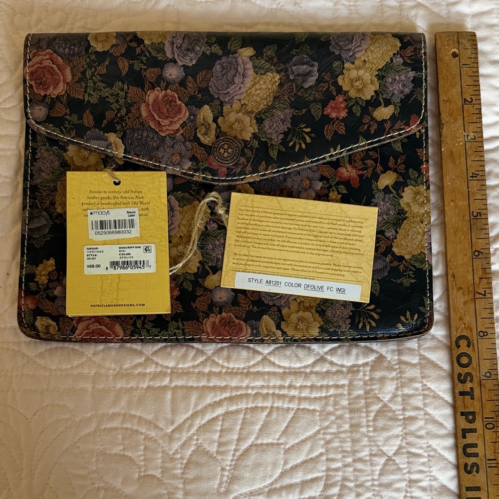 Patricia Nash Floral Tablet Case - Black and Gold